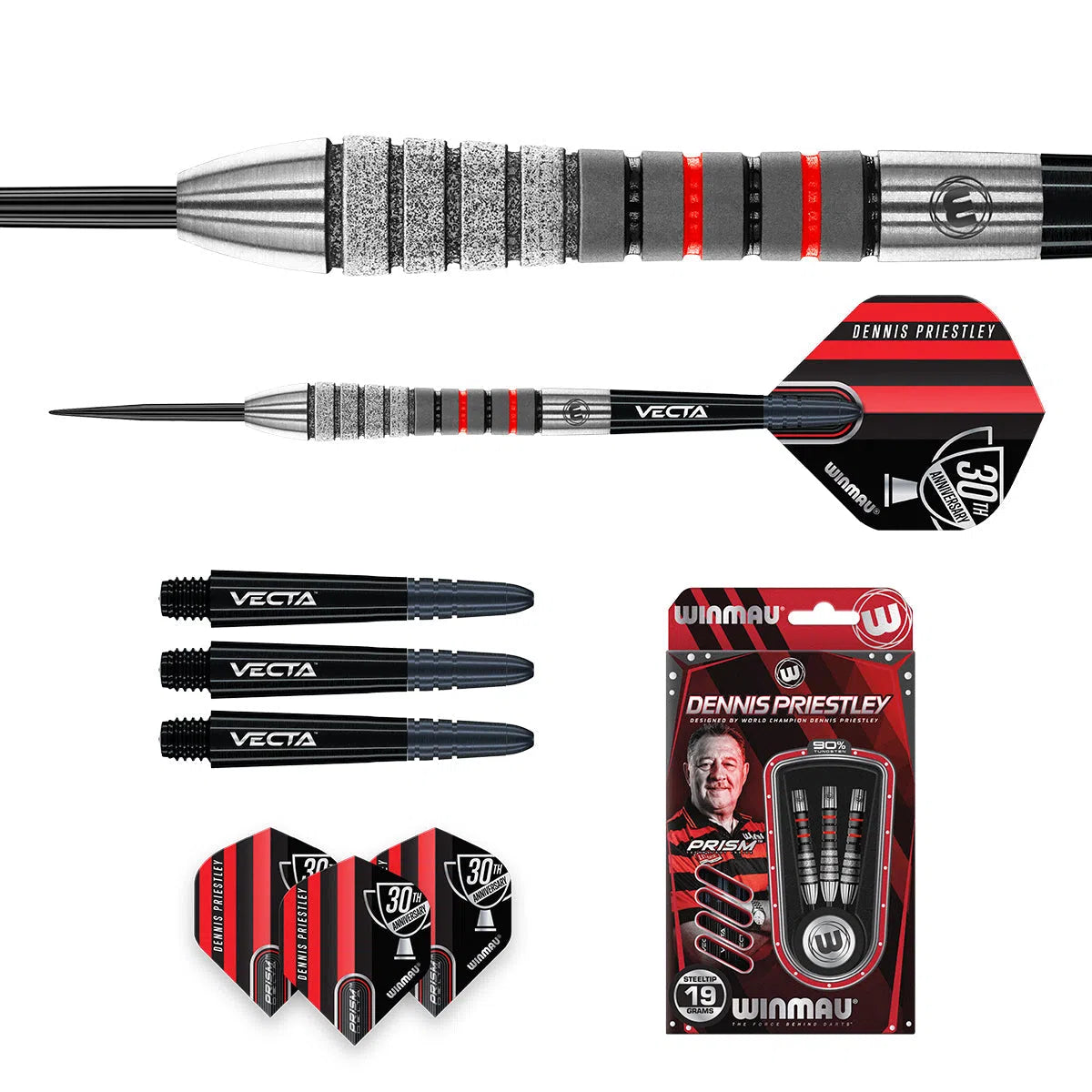 Winmau Dennis Priestley Diamond 3Zero 90% Tungsten Steel Tip Darts