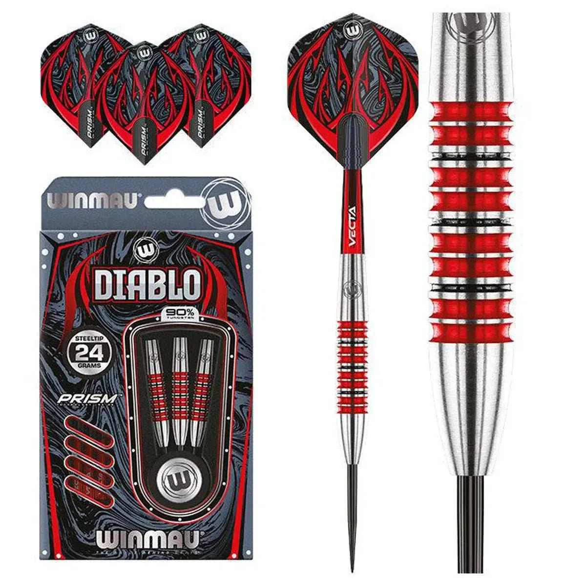 Winmau Diablo Torpedo 90% Tungsten Steel Tip Darts-1-24 GRAM-Premier Darts