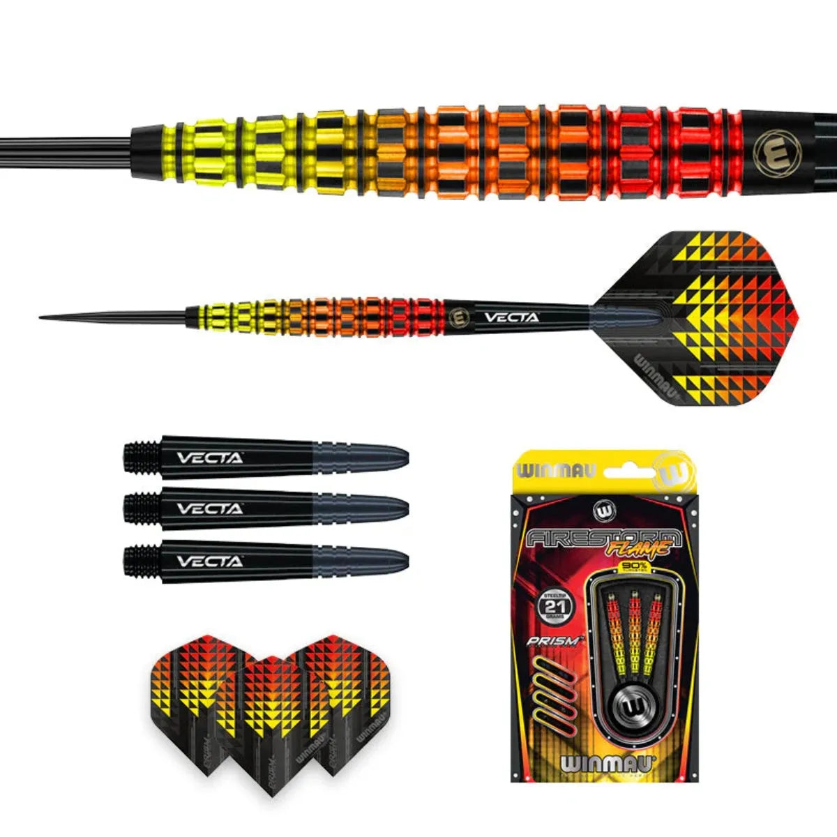 Winmau Firestorm Flame Style 2 90% Tungsten Steel Tip Darts