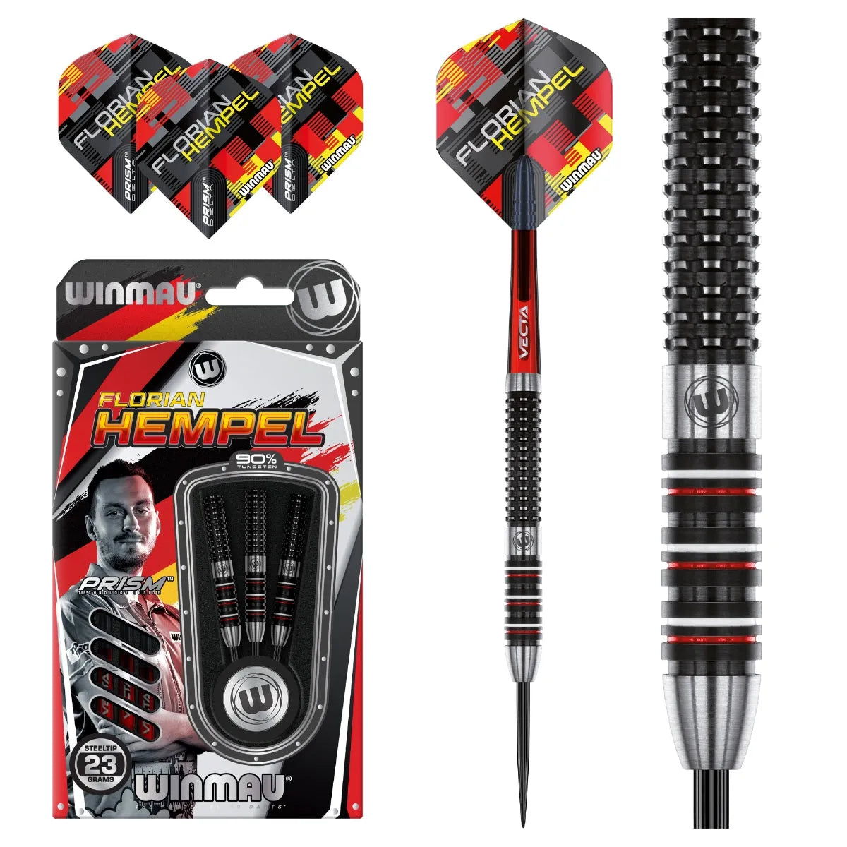Winmau Florian Hempel 90% Tungsten Steel Tip Darts