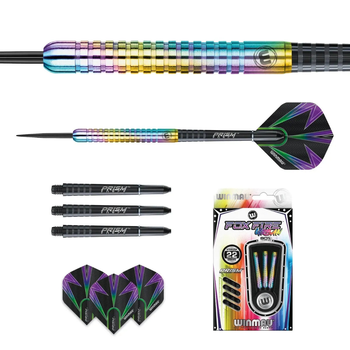 Winmau Foxfire Urban 80% Tungsten Steel Tip Darts