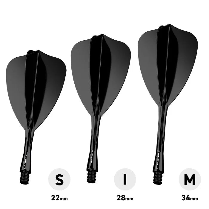 Winmau Fusion Arrow Integrated Flight System-7-Black-Short-Premier Darts