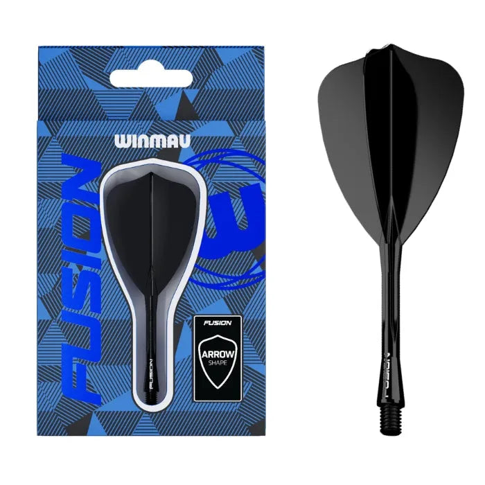 Winmau Fusion Arrow Integrated Flight System-4-Black-Short-Premier Darts