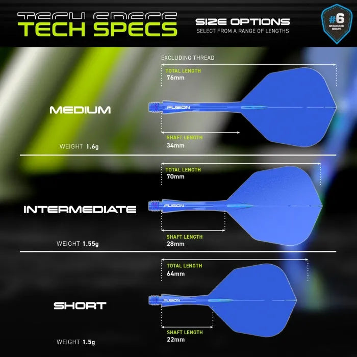 Winmau Fusion Integrated Flight System No6 - Blue
