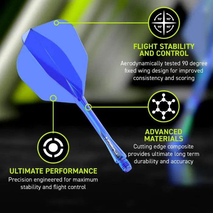 Winmau Fusion Integrated Flight System No6-9-Black-Short-Premier Darts