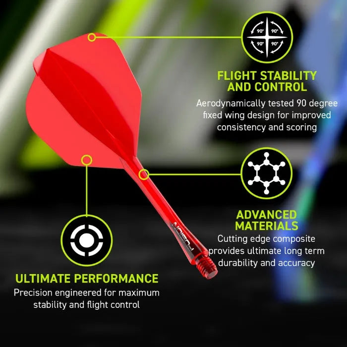 Winmau Fusion Integrated Flight System No6-29-Black-Short-Premier Darts