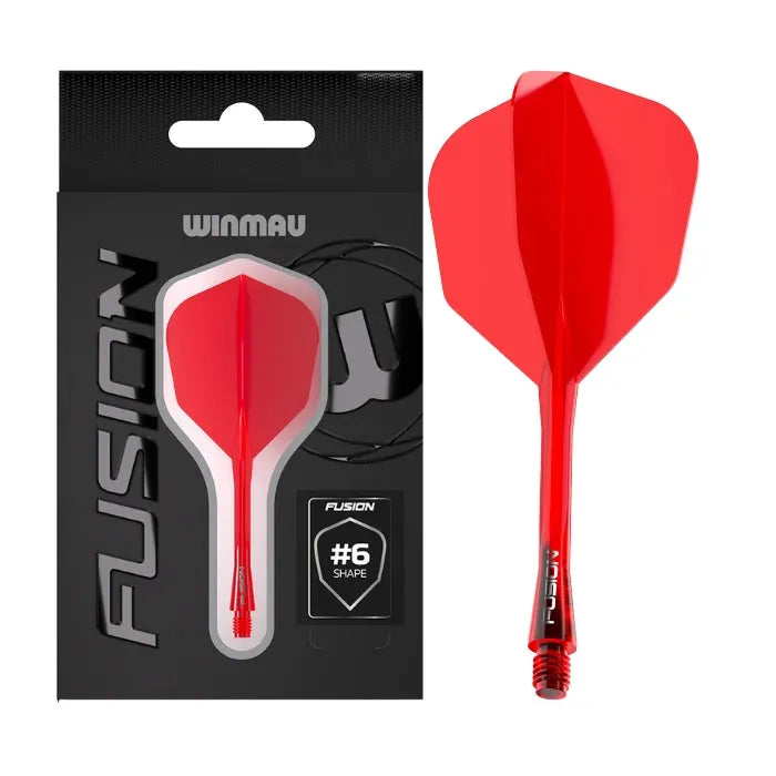 Winmau Fusion Integrated Flight System No6-27-Red-Short-Premier Darts