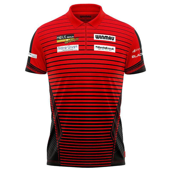 Winmau Joe Cullen Shirt - Black & Red-1-Small-Premier Darts