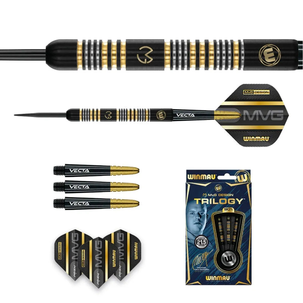 Winmau MVG Trilogy 90% Tungsten Steel Tip Darts