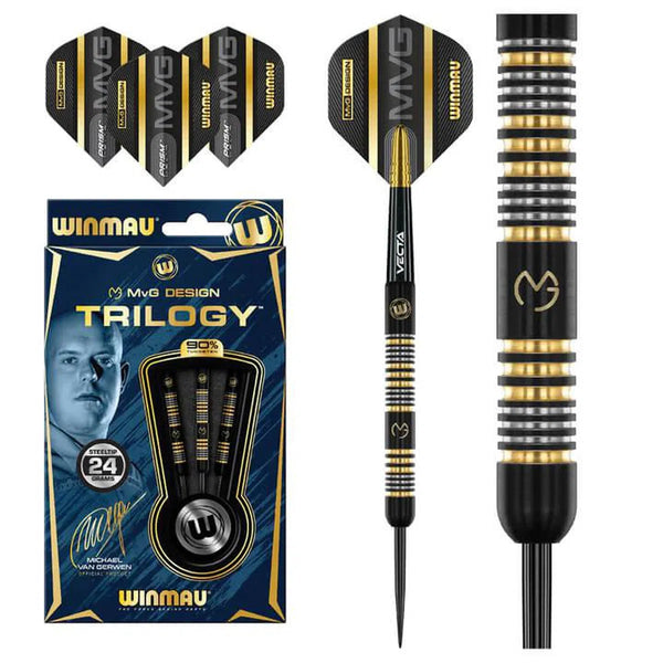 Winmau MVG Trilogy 90% Tungsten Steel Tip Darts-1-21.5 GRAM-Premier Darts