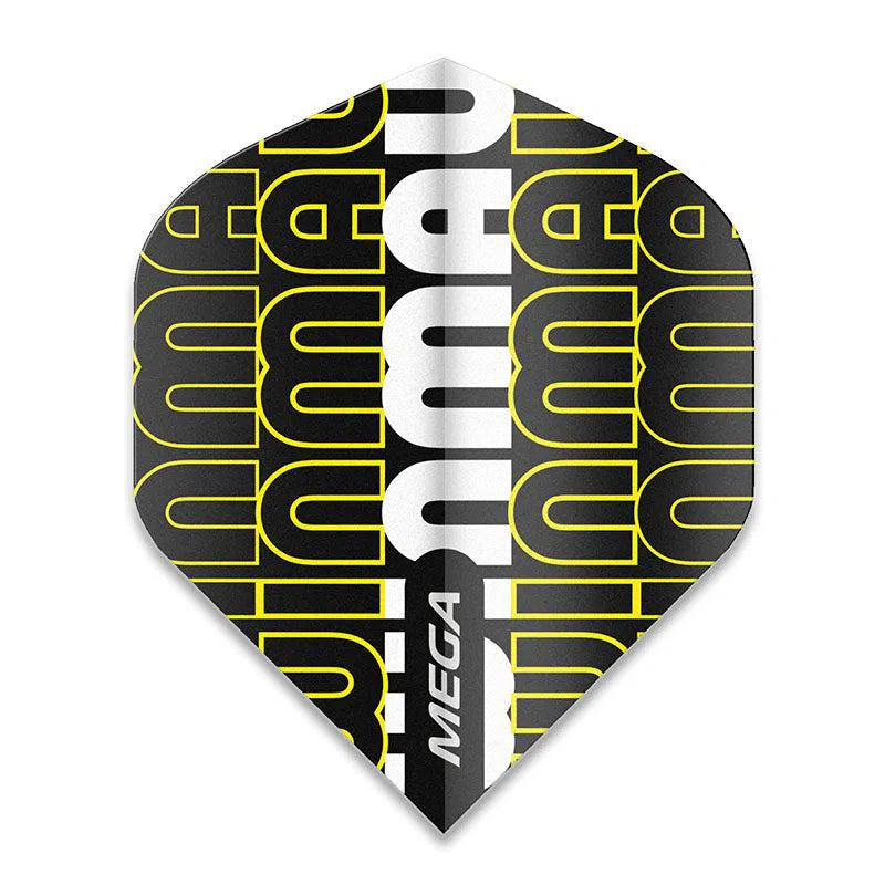 Winmau Mega Extra Thick Black and Yellow Flights Black and Yellow