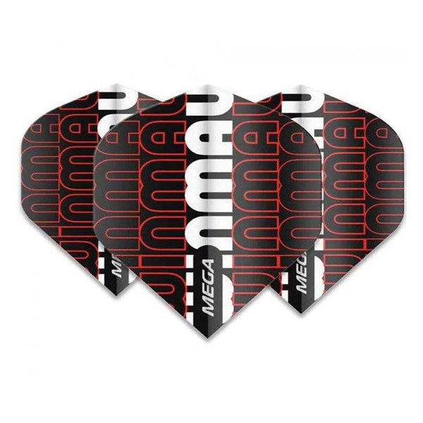 Winmau Mega Extra Thick Standard Black & Red Flights-1-Premier Darts
