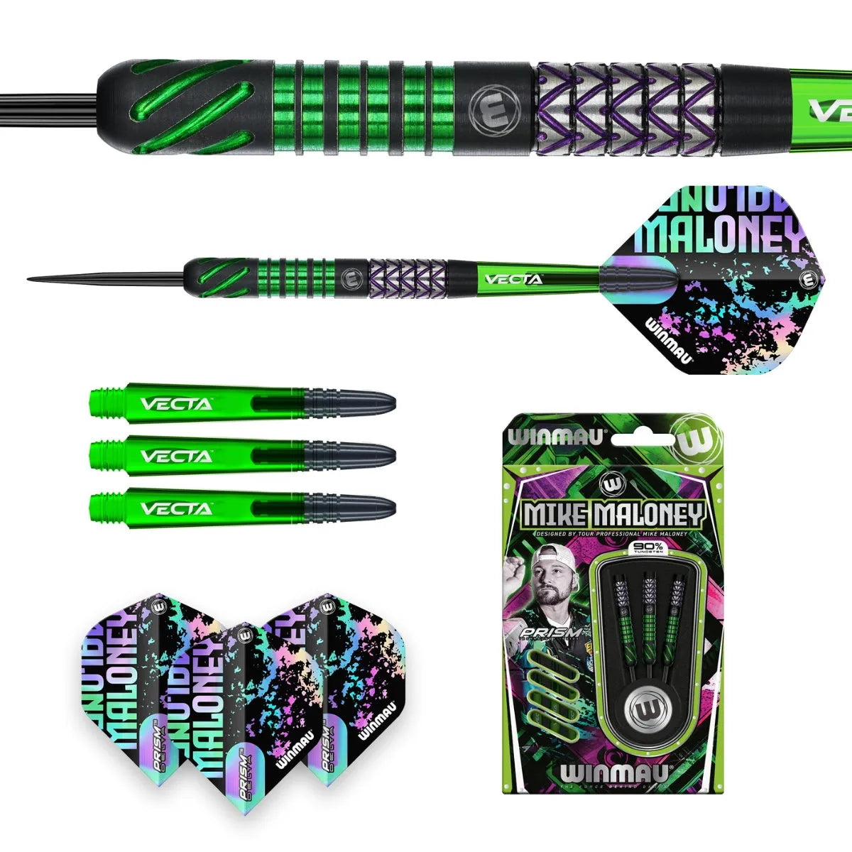 Winmau Mike Maloney 90% Tungsten Steel Tip Darts