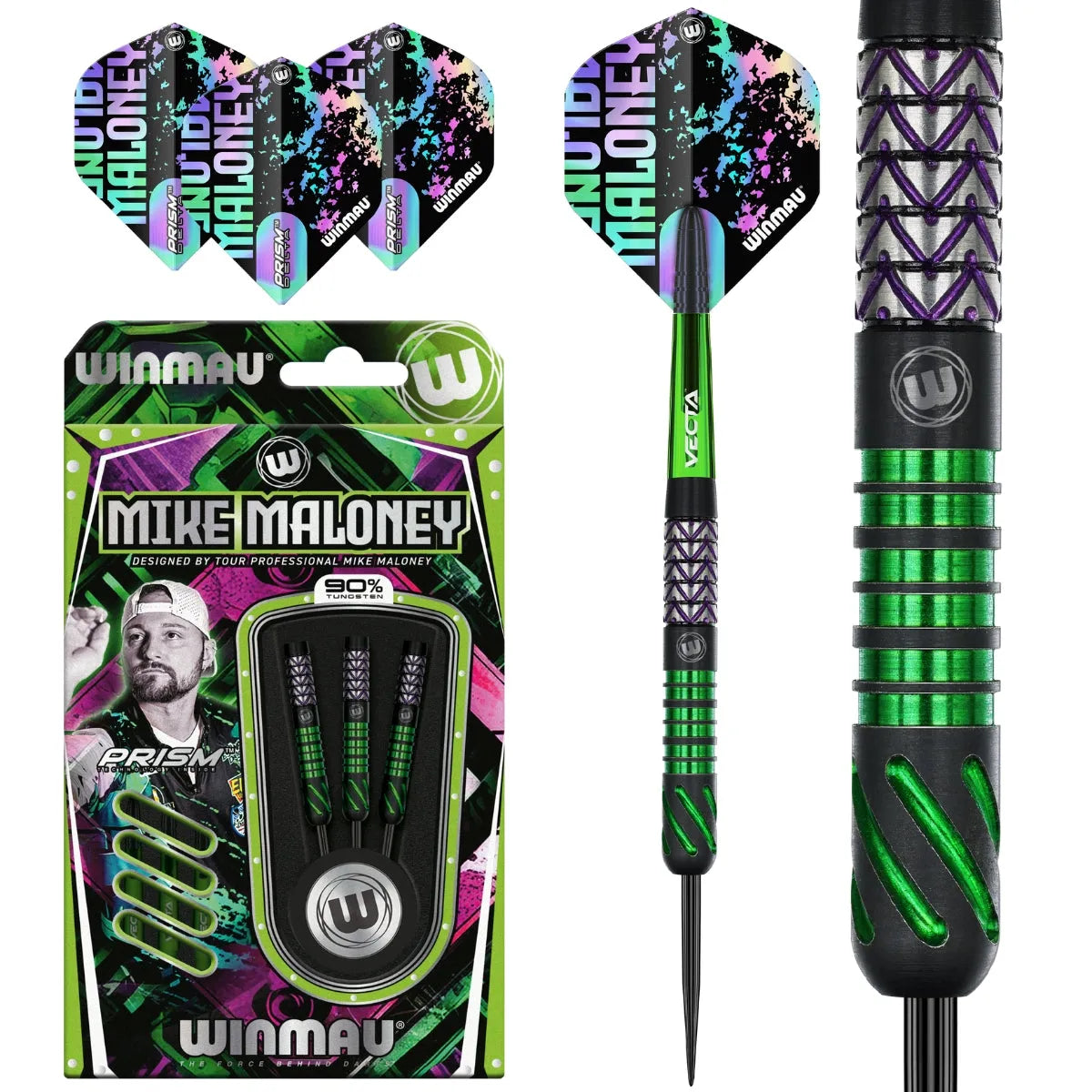Winmau Mike Maloney 90% Tungsten Steel Tip Darts