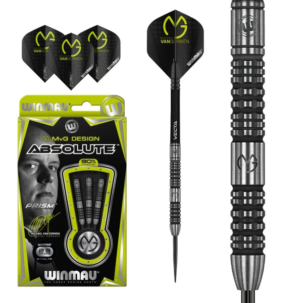 Winmau MvG Absolute 90% Tungsten Steel Tip Darts-1-22 GRAM-Premier Darts