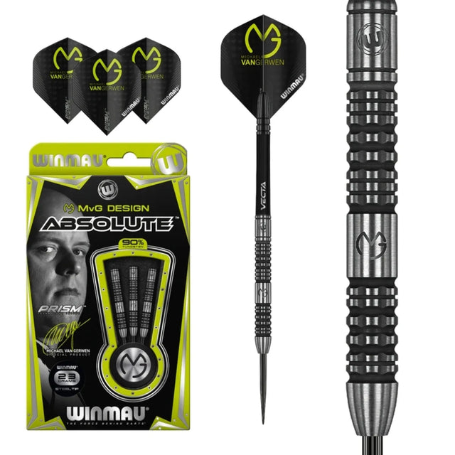 Winmau MvG Absolute 90% Tungsten Steel Tip Darts