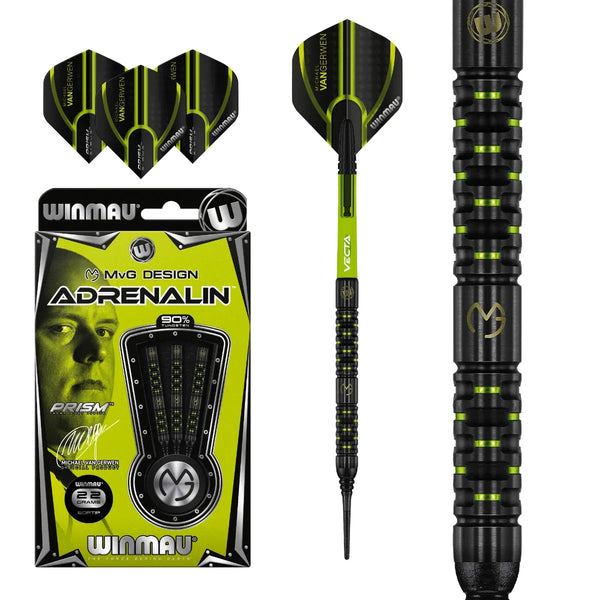 Winmau MvG Adrenalin 90% Tungsten Soft Tip Darts-1-22 GRAM-Premier Darts