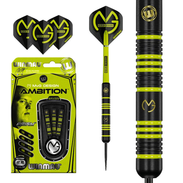 Winmau MvG Ambition Brass Steel Tip Darts-1-22 GRAM-Premier Darts