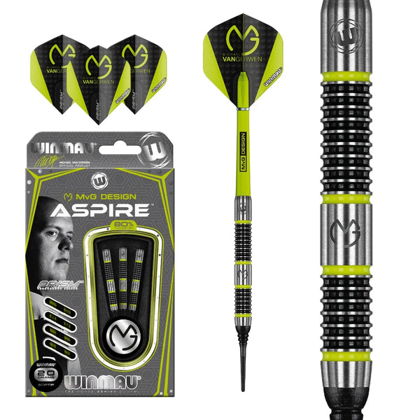 Winmau MvG Aspire 80% Tungsten Soft Tip Darts-1-20 GRAM-Premier Darts