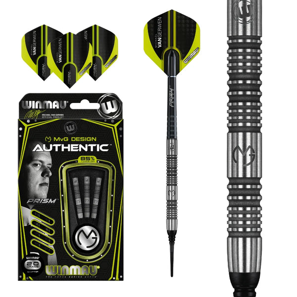 Winmau MvG Authentic 85% Tungsten Soft Tip Darts-1-20 GRAM-Premier Darts