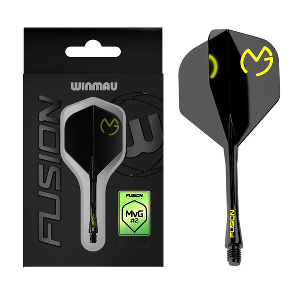Winmau MvG Pac Man Fusion Integrated Flight System - No2-1-Black-Short-Premier Darts