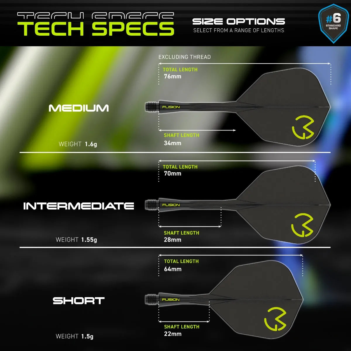 Winmau MvG Pac Man Fusion Integrated Flight System  No6