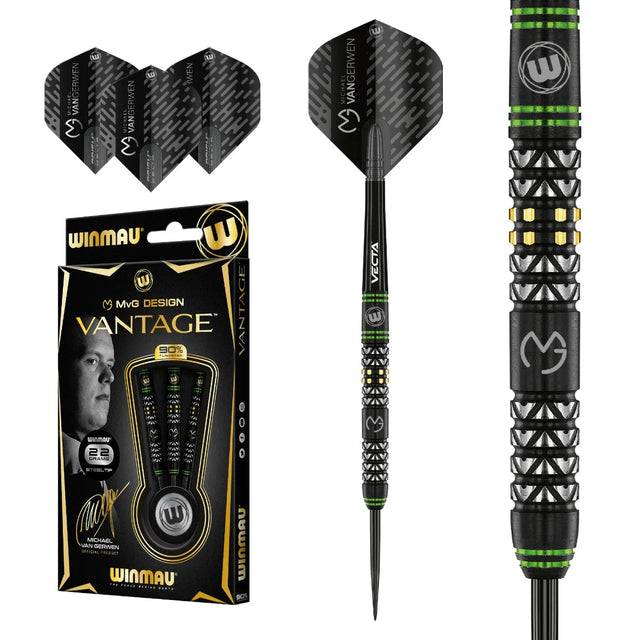 Winmau MvG Vantage 90% Tungsten Steel Tip Darts