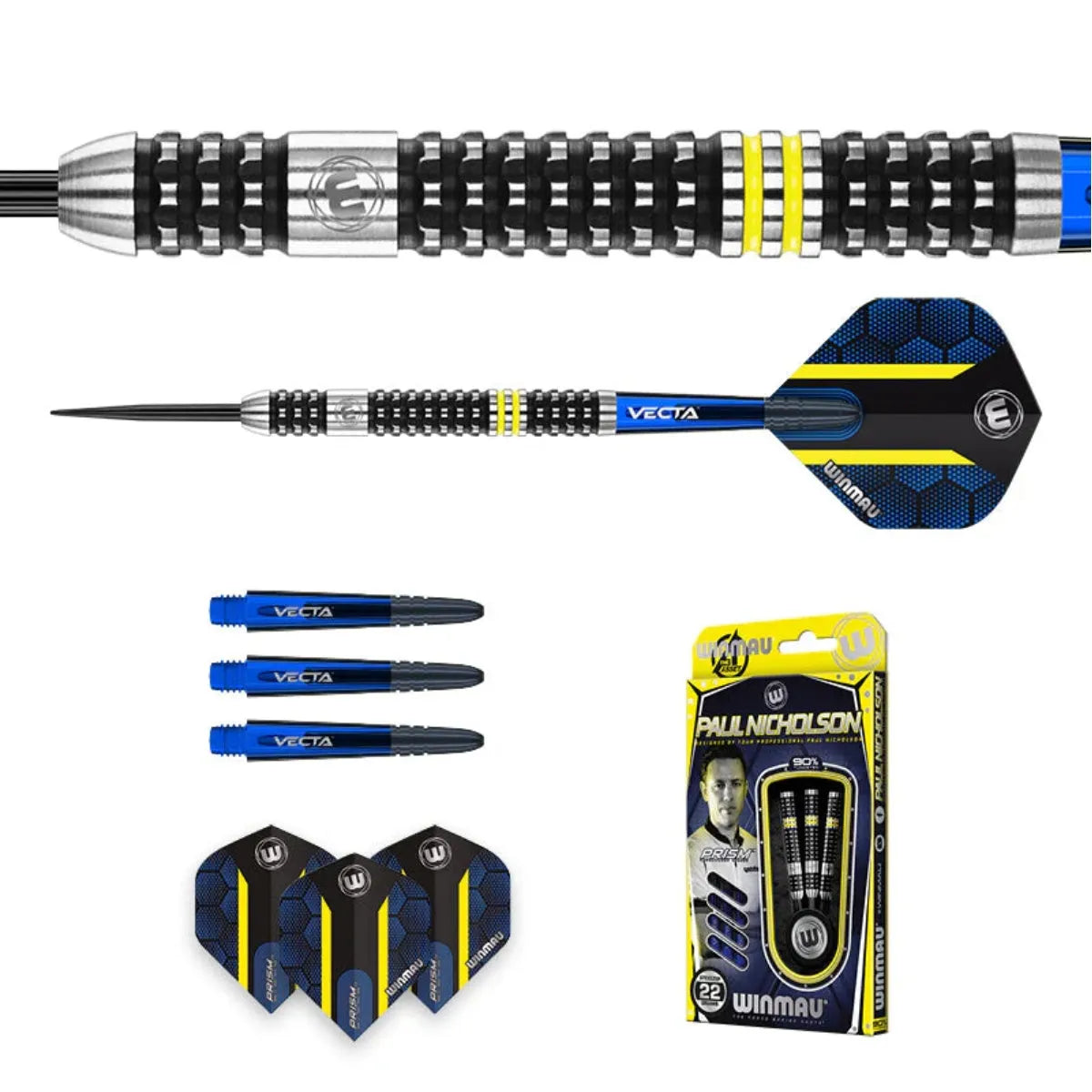 Winmau Paul Nicholson 90% Tungsten Steel Tip Darts