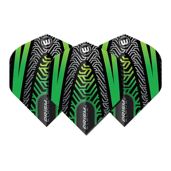 Winmau Prism Alpha Black and Green Extra Thick Dart Flights
