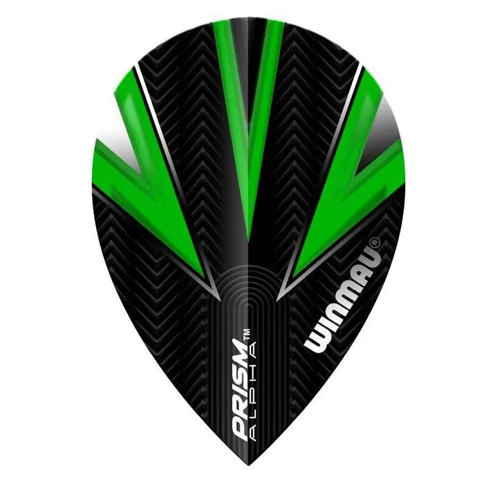 Winmau Prism Alpha Black and Green Extra Thick Pear Flights