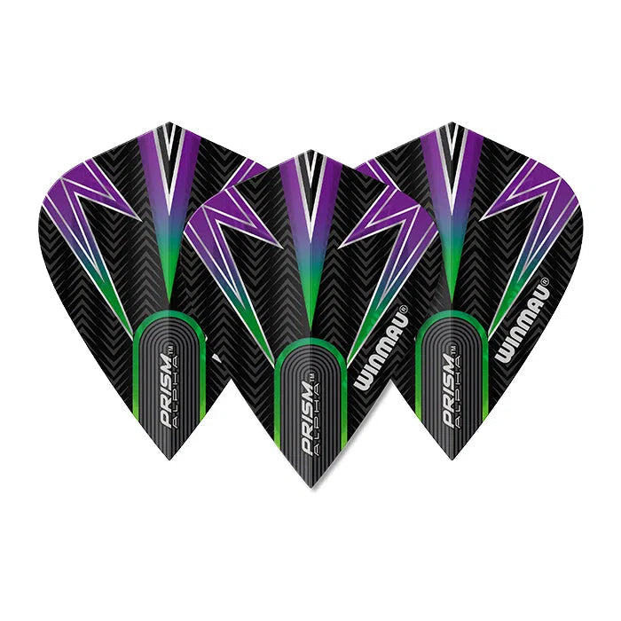 Winmau Prism Alpha Black, Green and Purple Kite Flights