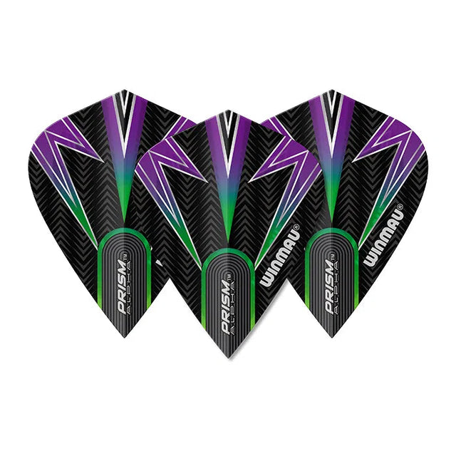 Winmau Prism Alpha Black, Green and Purple Kite Flights