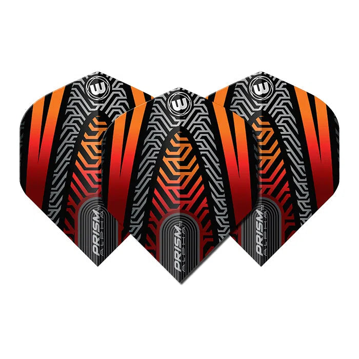 Winmau Prism Alpha Black and Orange Extra Thick Dart Flights