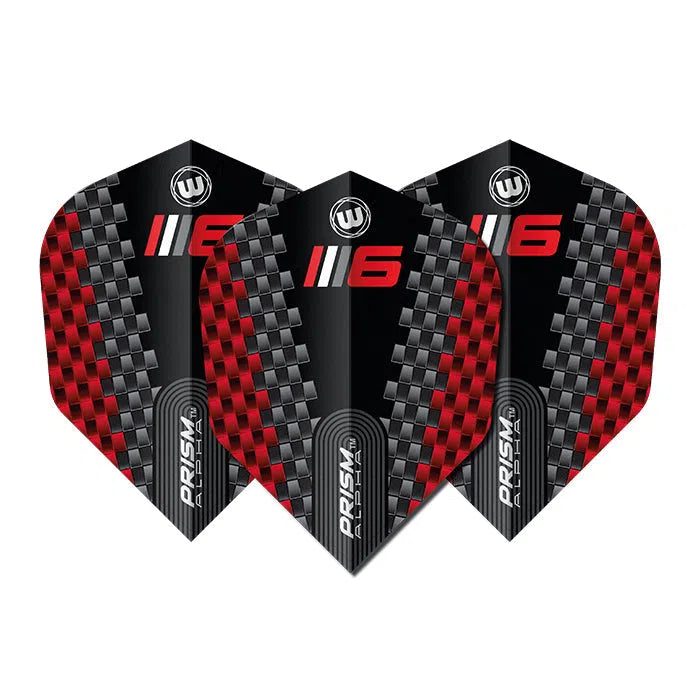 Winmau Prism Alpha Black and Red V6 Dart Flights