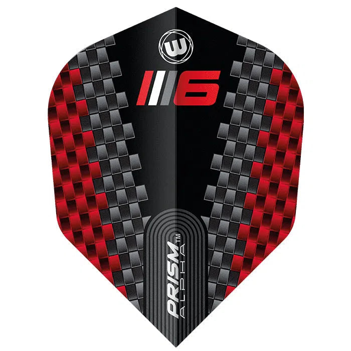Winmau Prism Alpha Black & Red V6 Dart Flights-2-Premier Darts