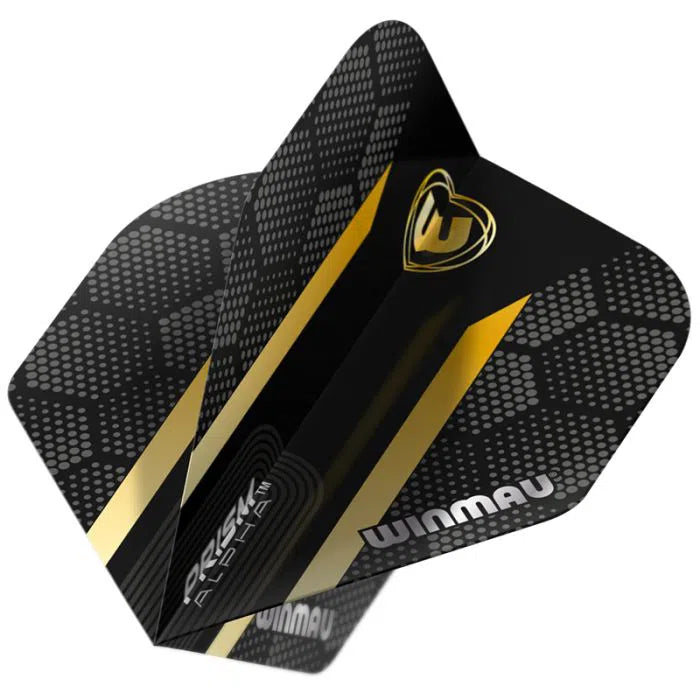 Winmau Prism Alpha Extra Thick Standard Black and Gold Flights