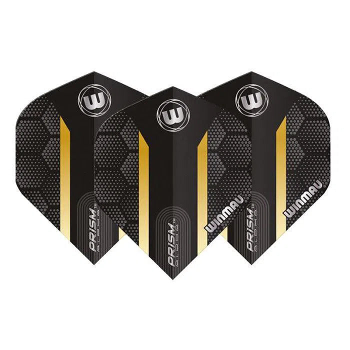 Winmau Prism Alpha Extra Thick Standard Black and Gold Flights