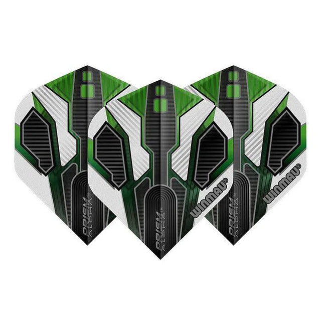 Winmau Prism Alpha Extra Thick Standard Black and Green Flights