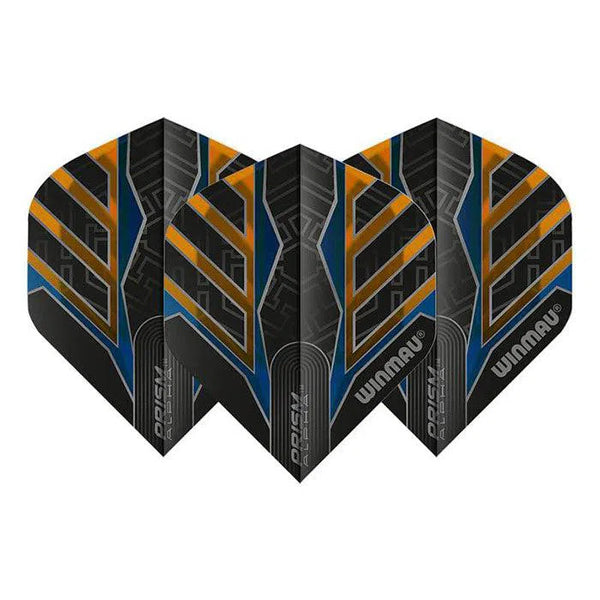 Winmau Prism Alpha Extra Thick Standard Black & Orange & Blue Flights-1-Premier Darts