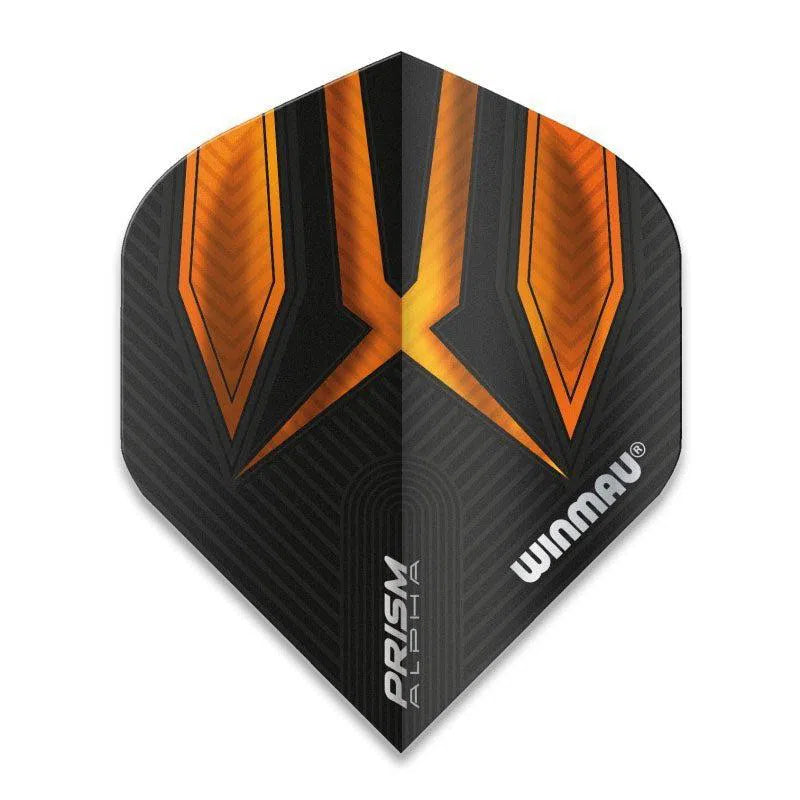 Winmau Prism Alpha Extra Thick Standard Black and Orange Flights
