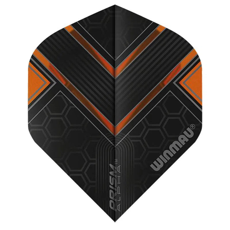 Winmau Prism Alpha Extra Thick Standard Black and Orange Flights