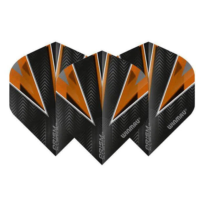 Winmau Prism Alpha Extra Thick Standard Black and Orange Flights