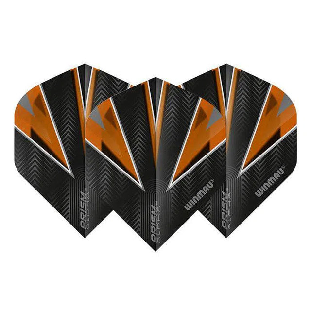 Winmau Prism Alpha Extra Thick Standard Black and Orange Flights