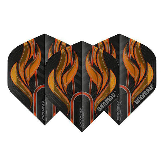 Winmau Prism Alpha Extra Thick Standard Black and Orange Flights