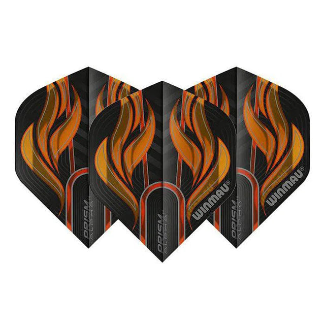 Winmau Prism Alpha Extra Thick Standard Black and Orange Flights