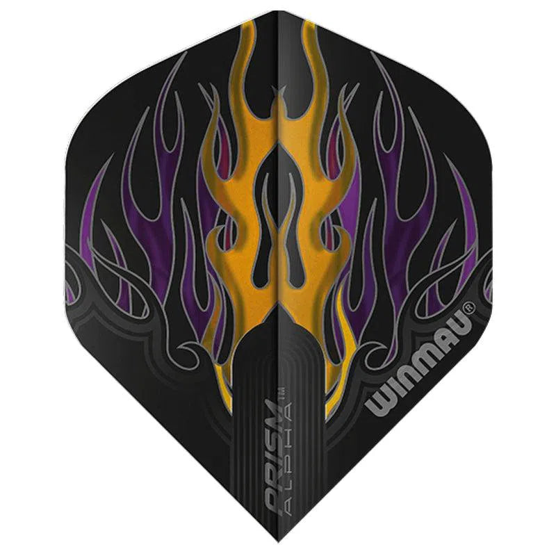 Winmau Prism Alpha Extra Thick Standard Black and Orange and Purple Flights