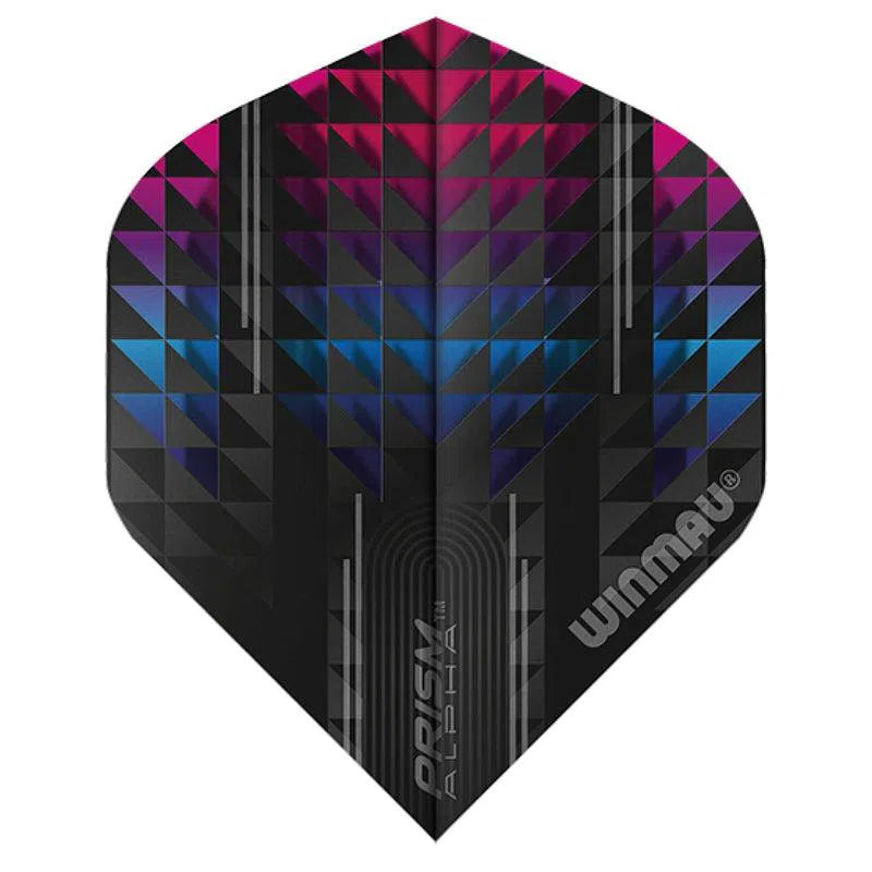 Winmau Prism Alpha Extra Thick Standard Black and Pink and Blue Flights