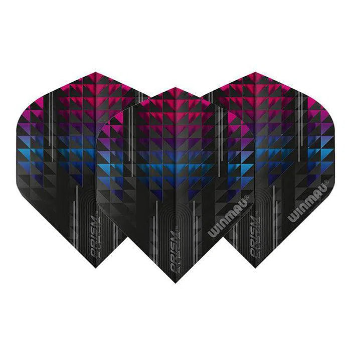 Winmau Prism Alpha Extra Thick Standard Black and Pink and Blue Flights