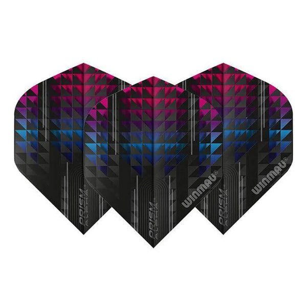 Winmau Prism Alpha Extra Thick Standard Black & Pink & Blue Flights-1-Premier Darts