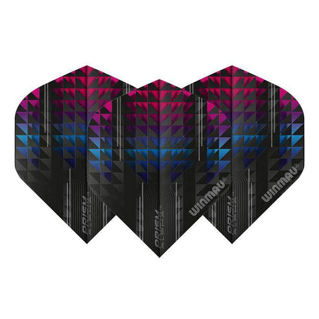 Winmau Prism Alpha Extra Thick Standard Black and Pink and Blue Flights